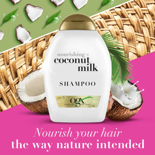 OGX Nourishing + Kokosnussmilch Feuchtigkeitsshampoo, Hydrierend & Wiederherstellend, Parabenfrei 1
