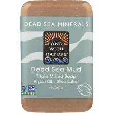 One With Nature Dead Sea Mineral Mud Soap with Argan Oil & Shea Butter 7 oz (Pack of 6)