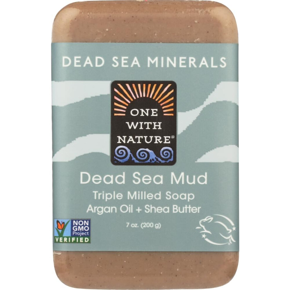 One With Nature Dead Sea Mineral Mud Soap With Argan Oil & Shea Butter 7 Oz (Pack Of 6)