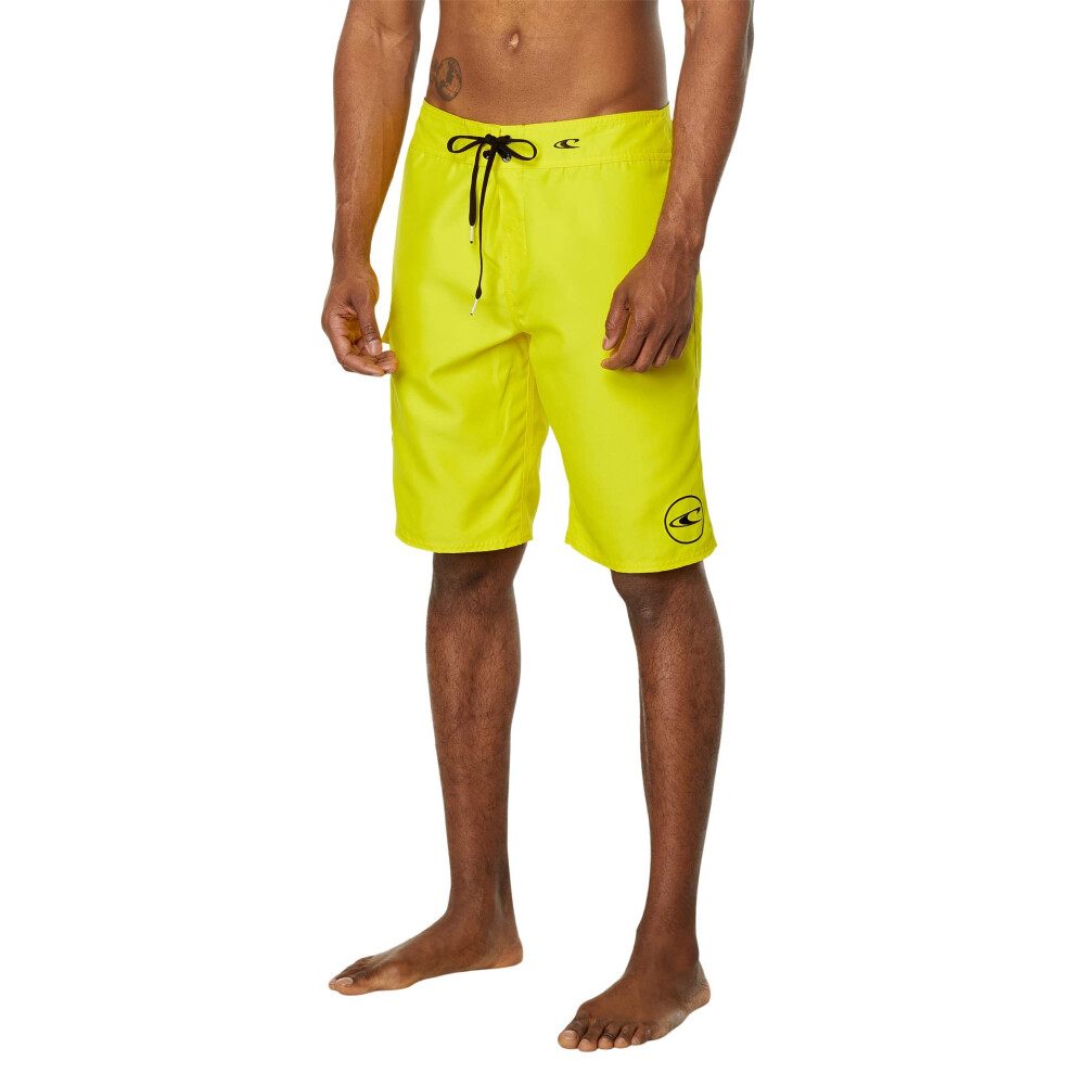 O'NEILL Men's 21 Inch Solid Boardshorts - Water Resistant Swim Trunks for Men with Quick Dry Stretch Fabric and Pockets Yellow-36