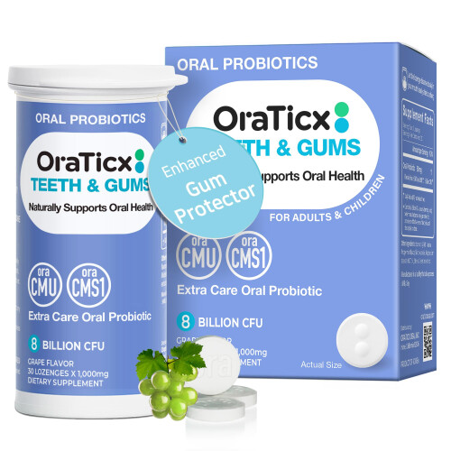 Oraticx, Teeth & Gums, Oral Probiotics, Grape, 30 Lozenges