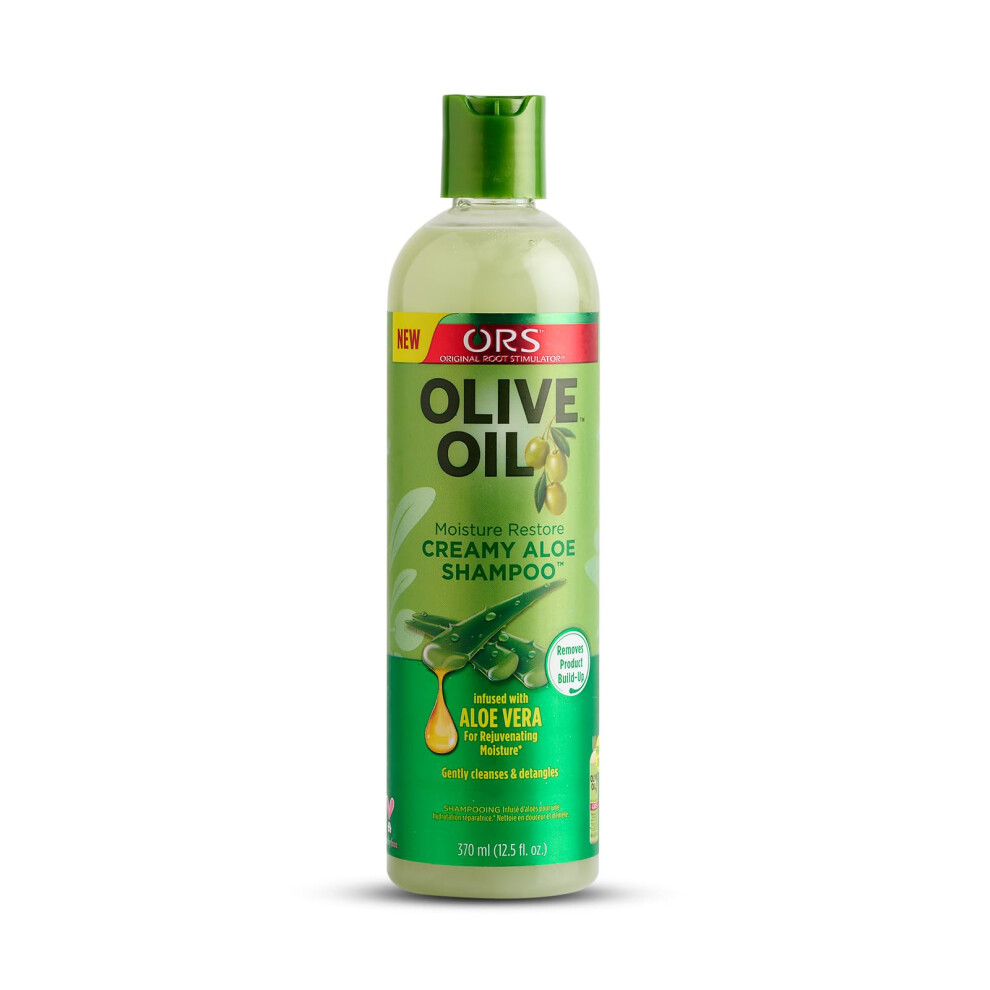 Ors Olive Oil Moisture Restore Creamy Aloe Shampoo Infused With Aleo Vera 12.5 Ounce (Pack Of 3)