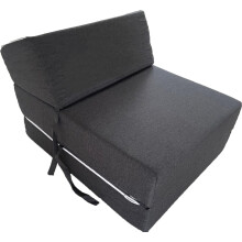 ORTHOLOGICS Foldable Z Bed Chair Sleepover Guest Sofa Futon Fold Out Single Mattress Removable Washable Cover Grey OL28 *WINNER 2024