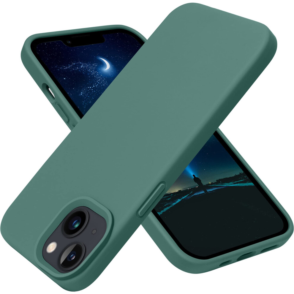 Otofly Designed For Iphone 13 Phone Case Silicone Shockproof Slim Thin Phone Case For Iphone 13 6.1 Inch Midnight Green 6901281731604