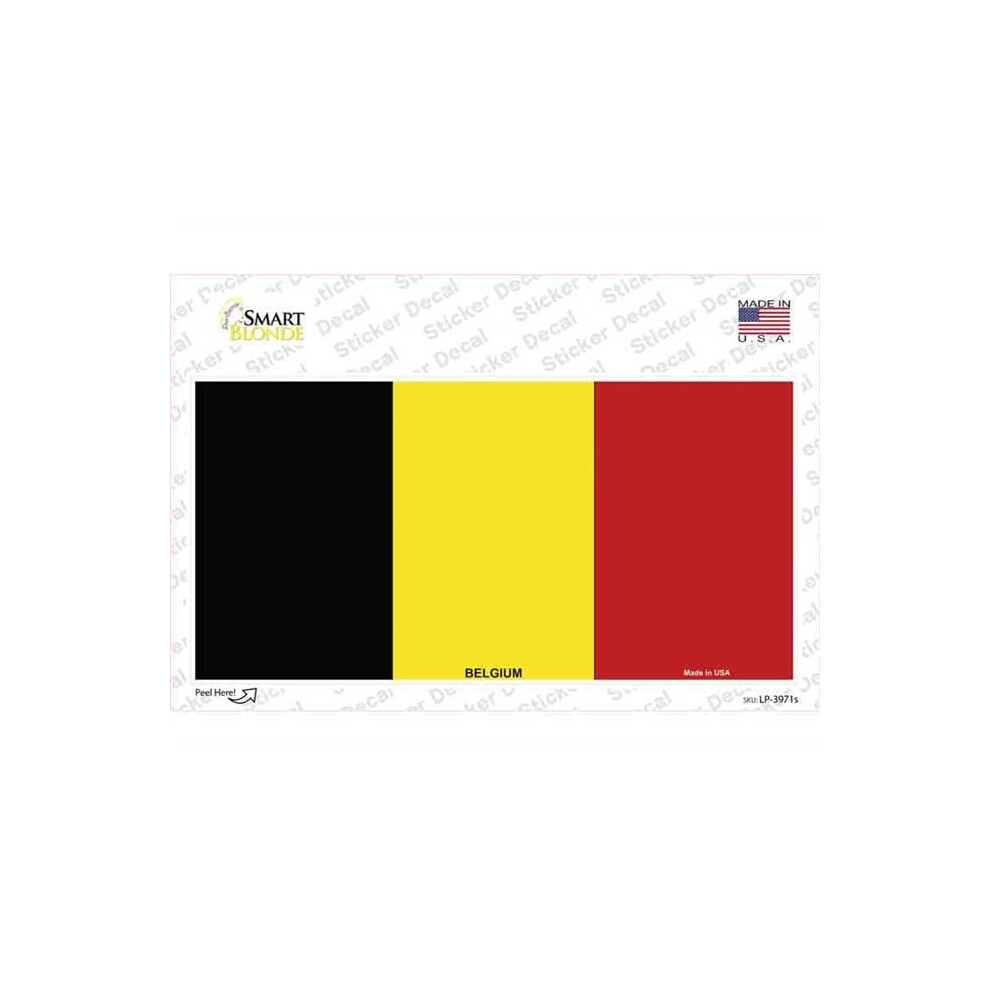 Smart Blonde Lp-3971S-M Belgium Flag Novelty Sticker Decal - Medium 792636414930