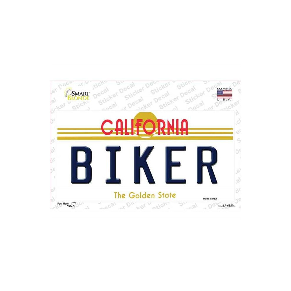 Smart Blonde Lp-6851S-M Biker California Novelty Sticker Decal - Medium 792636418556