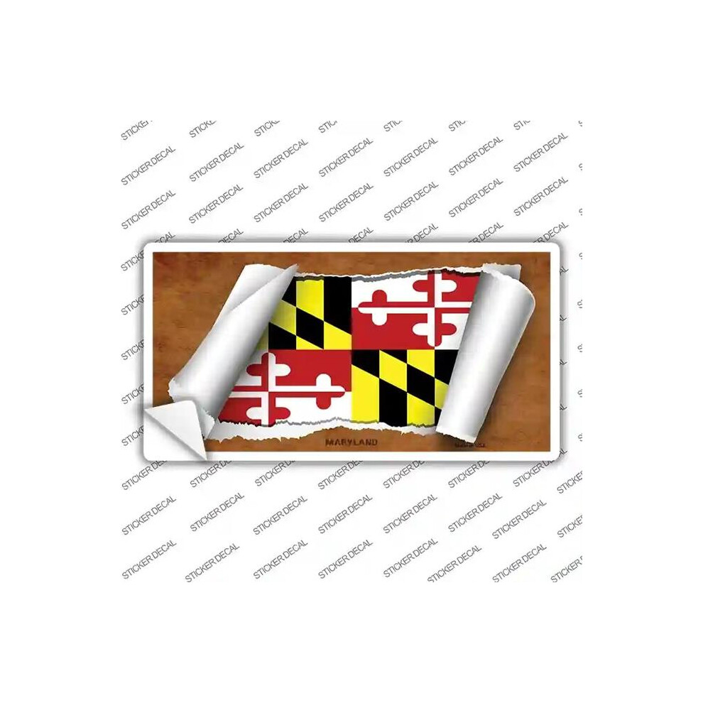 Smart Blonde Lp-9026S-L Maryland Flag Scroll Novelty Sticker Decal - Large 792636419911