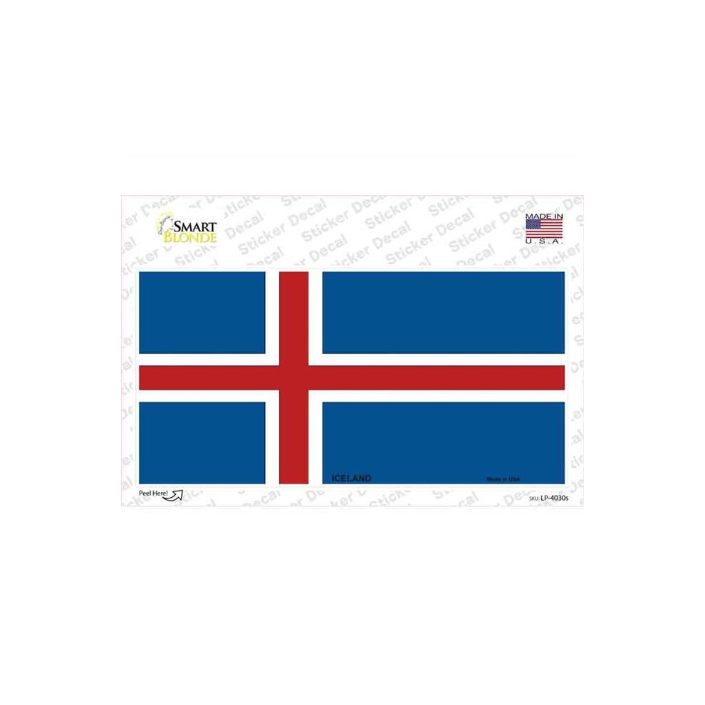 Smart Blonde Lp-4030S-M Iceland Flag Novelty Sticker Decal - Medium 792636415869
