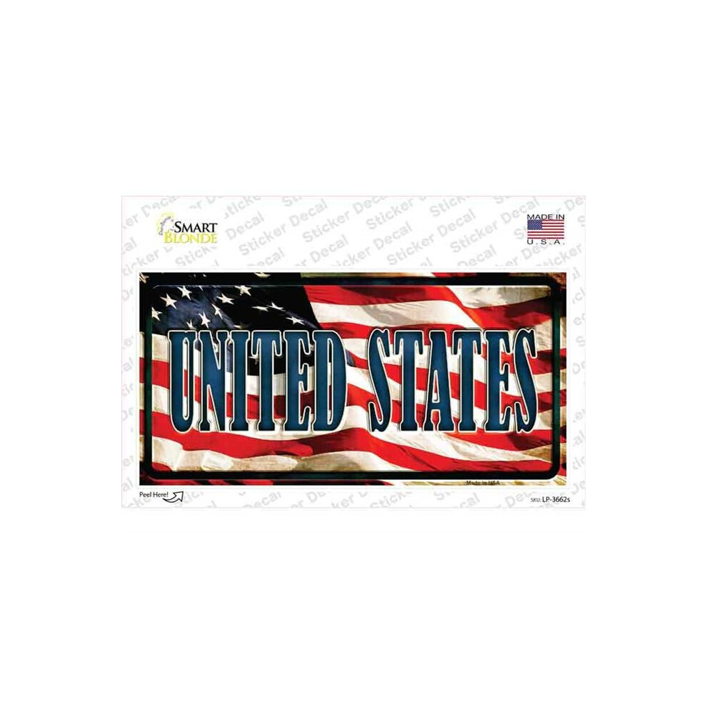 Smart Blonde Lp-3662S-M United States Flag Novelty Sticker Decal - Medium 792636417160