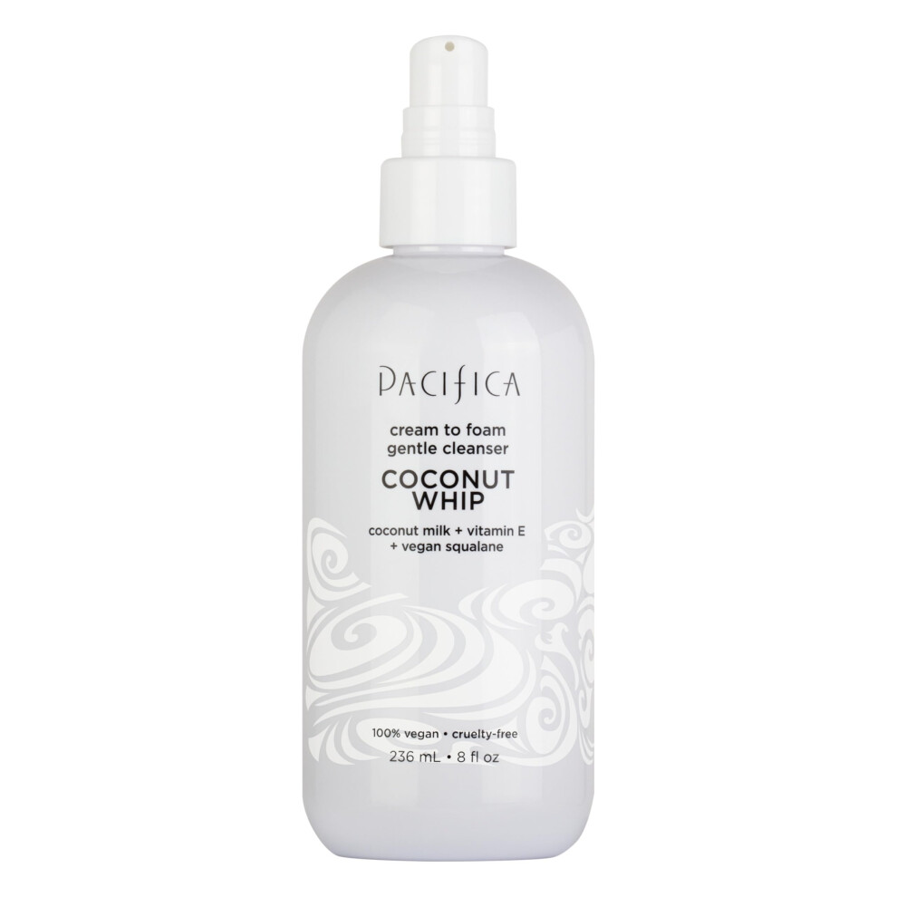 Pacifica Gentle Foam Face Wash - Coconut Whip Cream Gentle Face Cleanser - Moisturizing Facial Wash for Dry Sensitive Skin  Non-Comedogenic Natural  V
