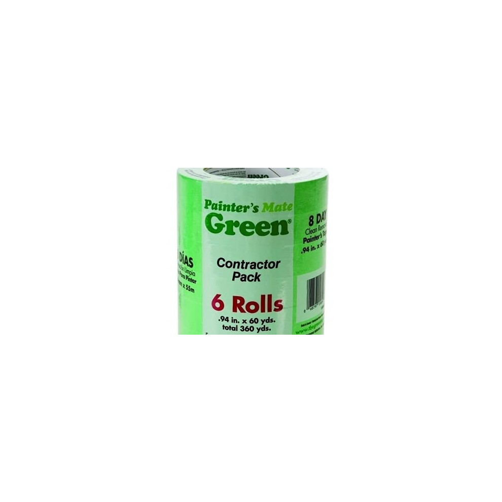 Painter's Mate 0.94 In. W X 60 Yd. L Green Medium Strength Painter's Tape 6 Pk - Case Of: 1; Each Pack Qty: 6; Total Items Qty: 6 068797156249