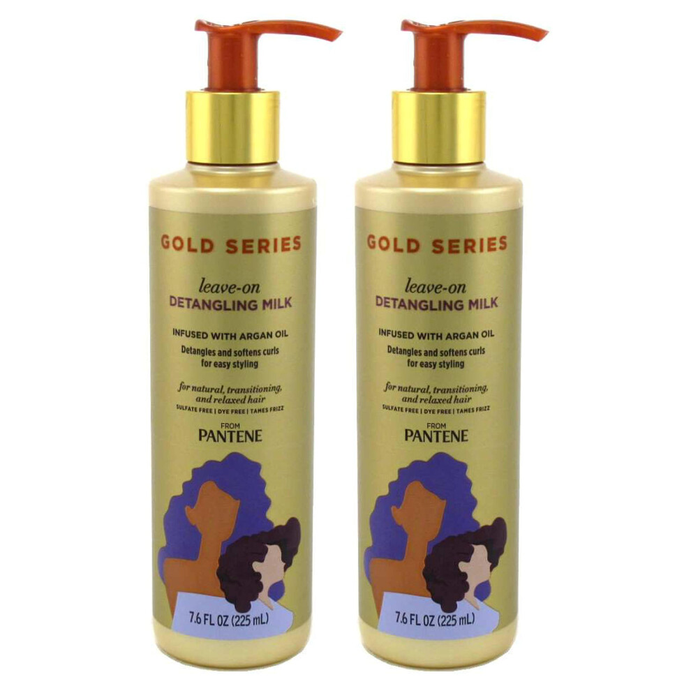 Pantene Gold Series Leave-In Detangling Milk 7.6 Ounce (225ml) (2 Pack)