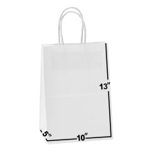 Papirposer med h?ndtag Bulks 10 x 5 x 13 [50 poser]. Ideel til shoppingemballage detailfest h?ndv?rk gaver bryllup genanvendt forretning goody og