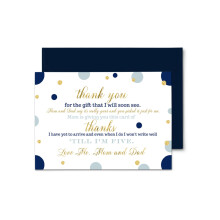 Paper Clever Party Navy and Gold Baby Shower Thank You Cards and Envelopes (15 Pack) Twinkle Little Star Notecards from Boy - Royal Prince Stationery