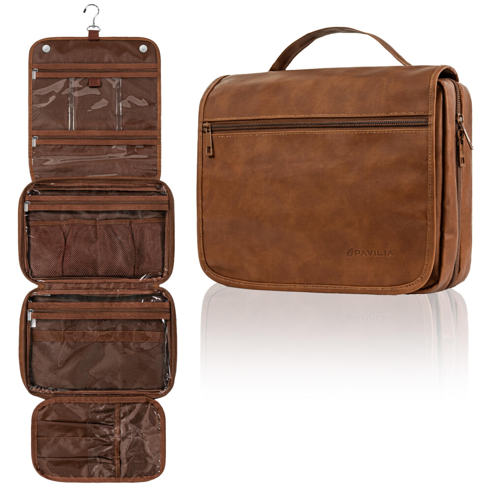 PAVILIA Trousse de toilette suspendue pour femmes et hommes, pliable, organiseur de cosm   tiques, sac de voyage, trousse de maquillage r   sistante