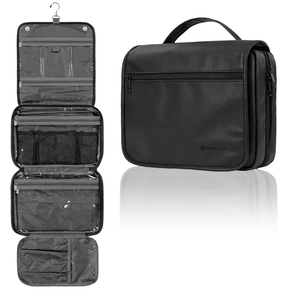 PAVILIA Trousse de toilette suspendue pour femmes et hommes, pliable, organiseur de cosm   tiques, sac de voyage, trousse de maquillage r   sistante