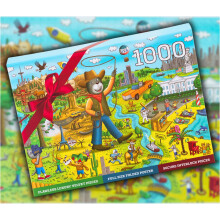 Pawsome America od Gerjato | 1000-dielne puzzle pre dospelých, rodiny a deti - 20x30 palcové HD puzzle pre dospelých 1000 dielikov s hodvábne mat