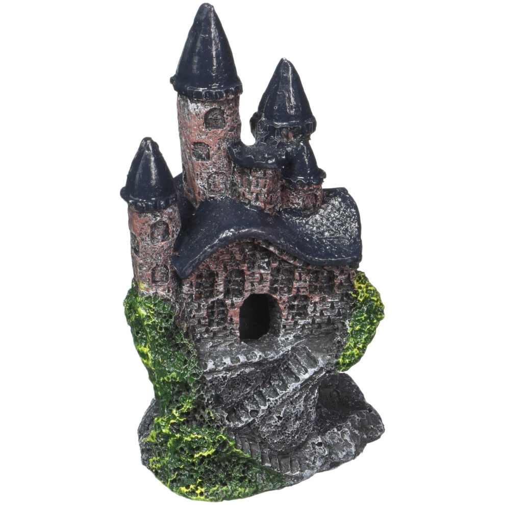 Penn-PLAX Age-of-Magic Magical Mini Castle Aquarium Decoration - Safe for Freshwater and Saltwater Fish Tanks - Gray