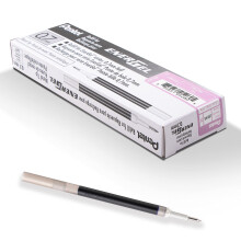 Pentel navulinkt voor EnerGel en Lancelot gelpen (0,7 mm) metalen punt roze inkt, verpakking van 12 (LR7-P)