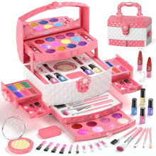 Kit de maquillage pour fille PERRYHOME, 56 pi ces, lavable, sans danger pour les cosm tiques et non toxique, kit de maquillage pour tout-petits,