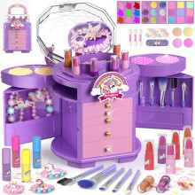 Kit de maquillage PERRYHOME pour fille, 63 pièces, jouets licorne pour filles, véritable kit de maquillage cosmétique lavable et non toxique pour