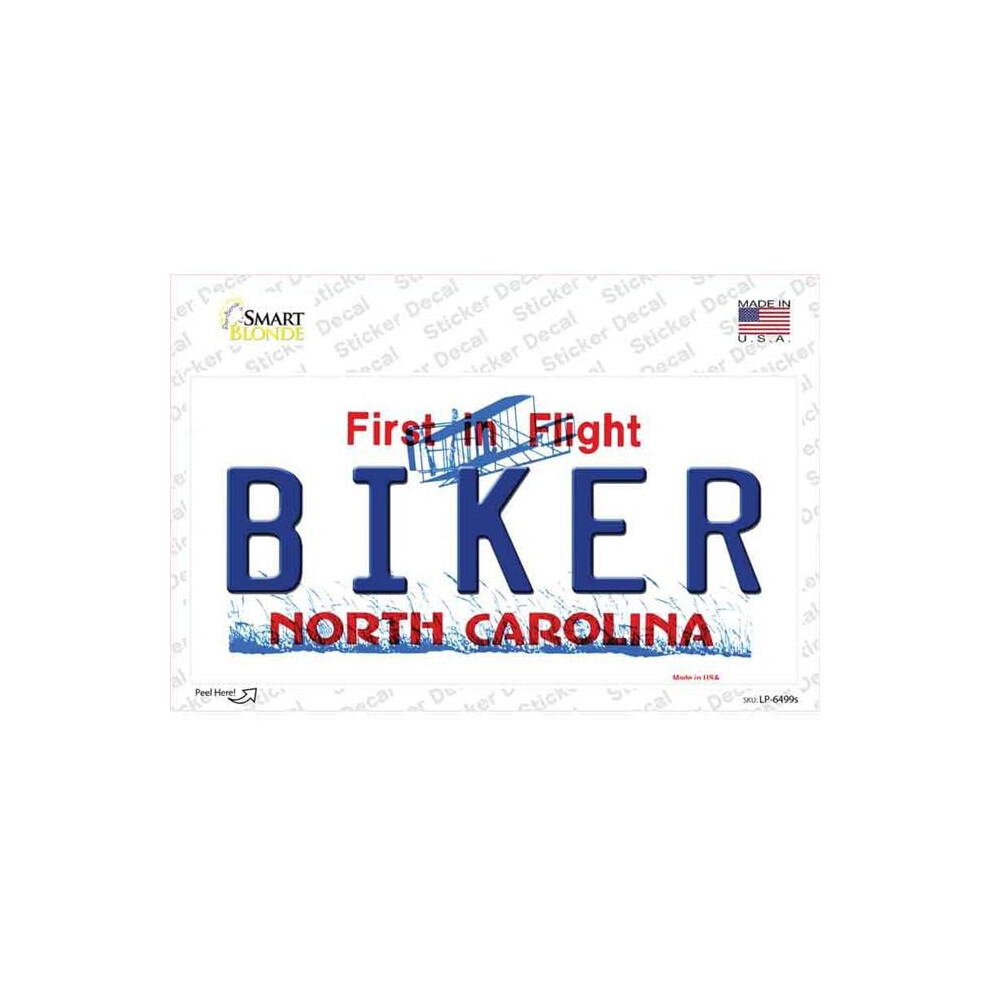 Smart Blonde Lp-6499S-M Biker North Carolina Novelty Sticker Decal - Medium 792636418006