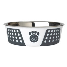 PetRageous 15002 Fiji Stainless Steel Non-Slip Dishwasher Safe Dog Bowl 6.5-Cup Capacity 8.5-inch Diameter 2.75-inch Tall for Large and Extra Large Do