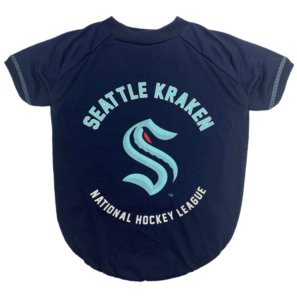 Photos - Dog Clothing Pets First Dog TEE Shirt NHL Seattle Kraken PET T-Shirt for Dogs cats Size: Medium Wrinkle-Free Soft comfortable Durable Was 