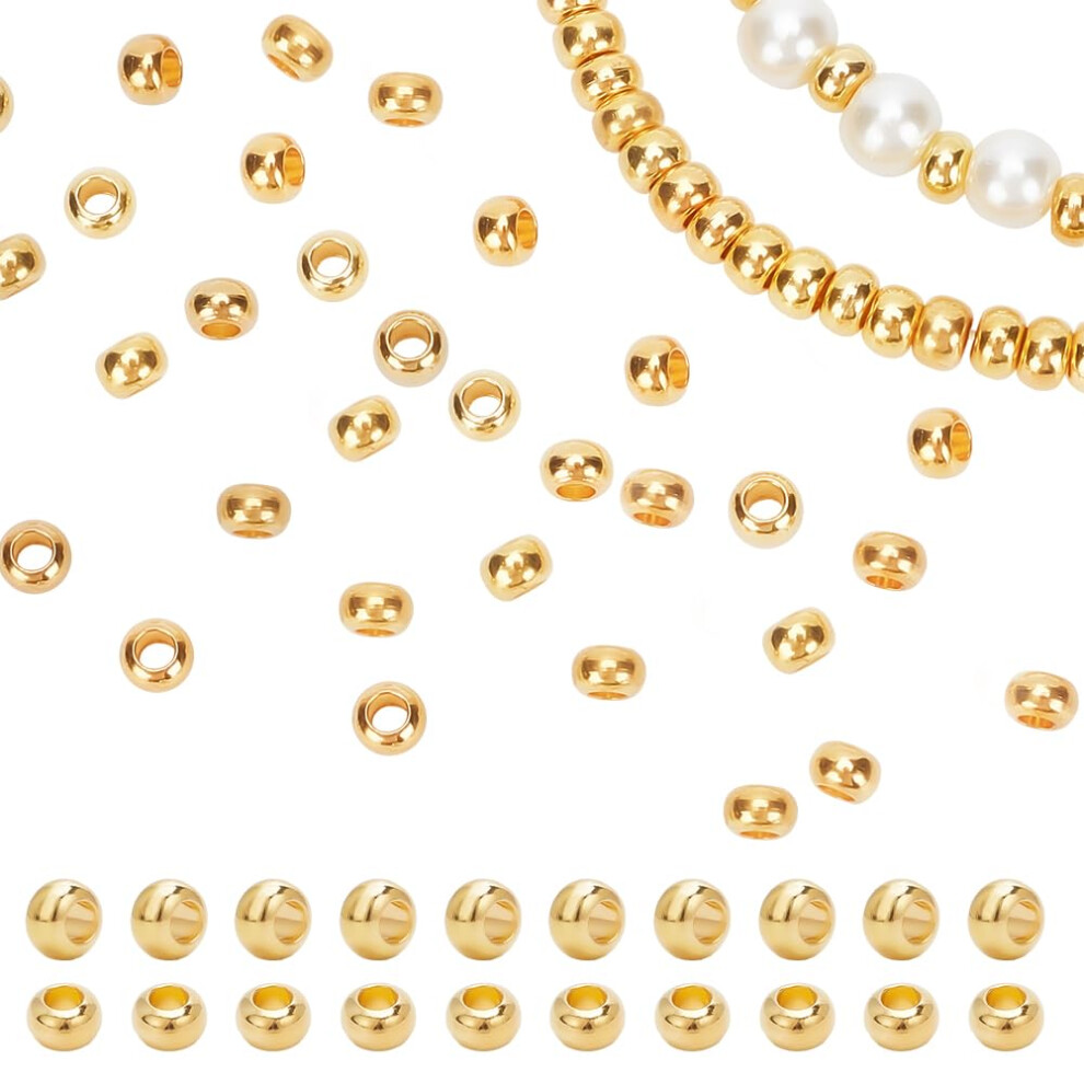Ph Pandahall 100Pz Perline Rotonde Oro Perline Distanziatori In Ottone 6Mm Perlina Rotonde Lisce Per Collana Bracciale Orecchini Creazione Di Gioielli Artigianato Fai Da Te, Foro: 3Mm-image