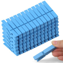 Phinus 72 Stuks Kleurvolle Houten Wasknijpers, 2.9 Inch Blauwe Kleur Wasknijpers voor Baby Shower Spellen, Kleding, Foto's