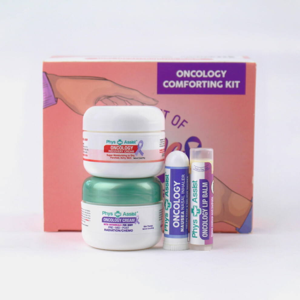PhysAssist - Comfort kit for Chemo & Radio Patient The Gift of Love  Faith & Support. 2-1.5 oz face and body cream plus lip balm & inhaler