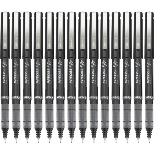 Pilot Pilot, Precise V7, Kappenroller, feine Spitze 0,7 mm, Schwarz, 14er Pack