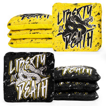 Play Platoon Tournament Series Cornhole Bags - Pro Style Dual Sided Slick and Sticky Side Bags Bean Bags for Every Pro Designed in USA - 4 Yellow & 4