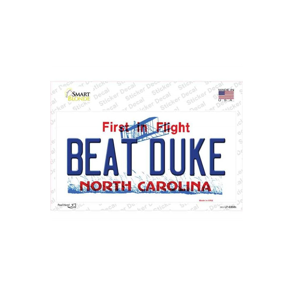 Smart Blonde Lp-6468S-M Beat Duke North Carolina Novelty Sticker Decal - Medium 792636417849