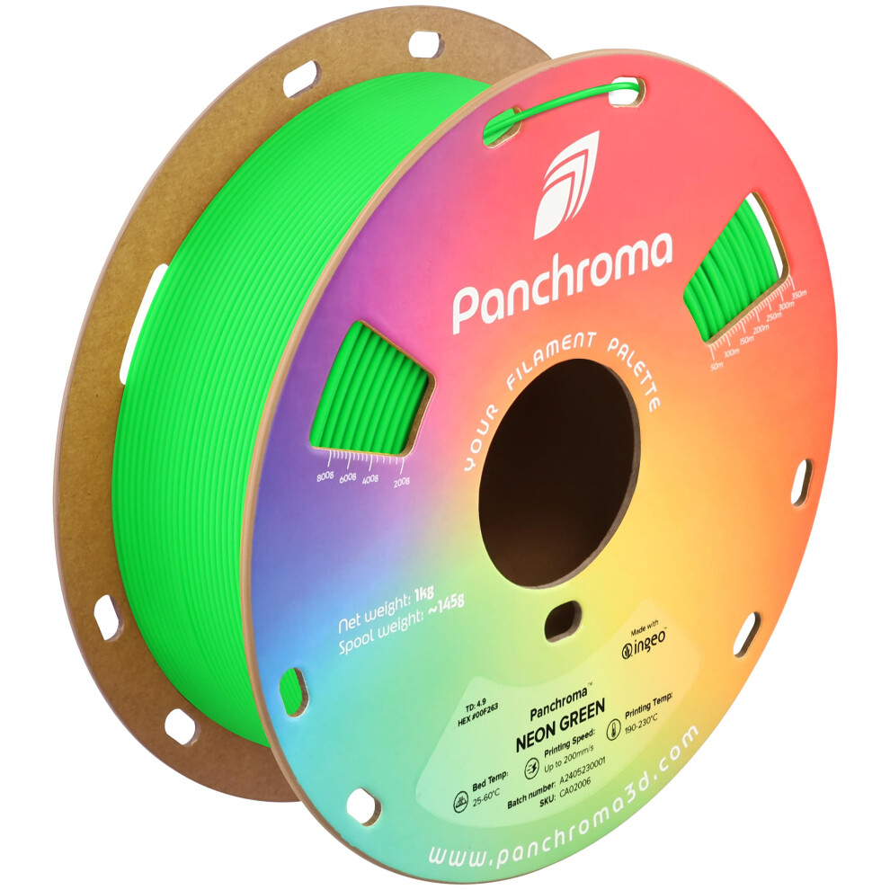 Polymaker Panchroma Neon PLA Filament 1.75mm Groen, 1.75 Neon Groen PLA 3D Print Filament 1kg Spoel