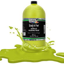 Verser Masters Neon jaune zinger acrylique pret a verser de la peinture versee - premium 64 onces a base d'eau pre-melangee - pour toile en bois