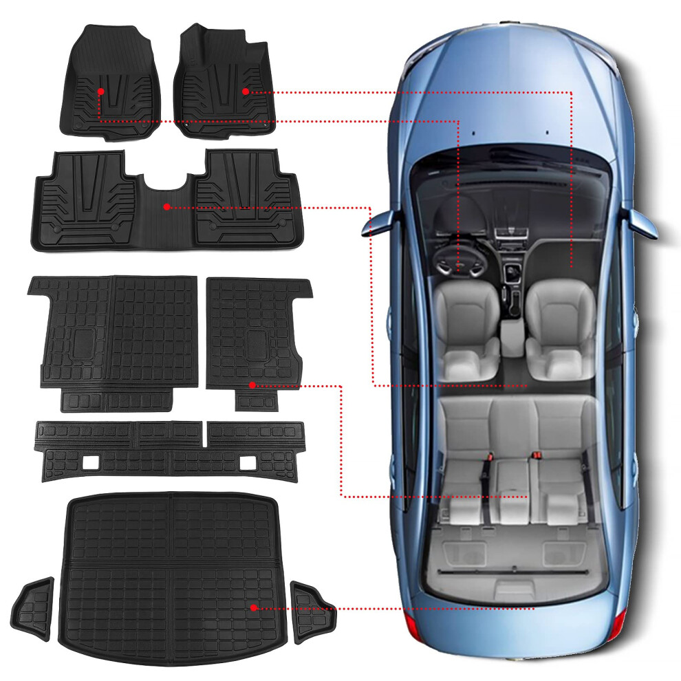 Powoq Fit 2017-2022 Honda Crv Trunk Mat Cargo Liners All Weather Floor Mats Backrest Mats For 2017-2022 Honda Crv Accessories Fit 2017-2022 Fuel Model 754631969693