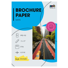 PPD Inkjet Matte Dubbelzijdig Ultra Glad Fotokwaliteit Brochure Flyer Papier 11x17'' 35 lbs. 130gsm 6,3mil x 50 vellen (PPD110-50)