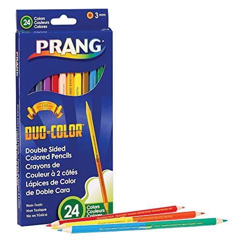 Lápis Duocromáticos Prang, 24 Cores Variadas, 12 Contém