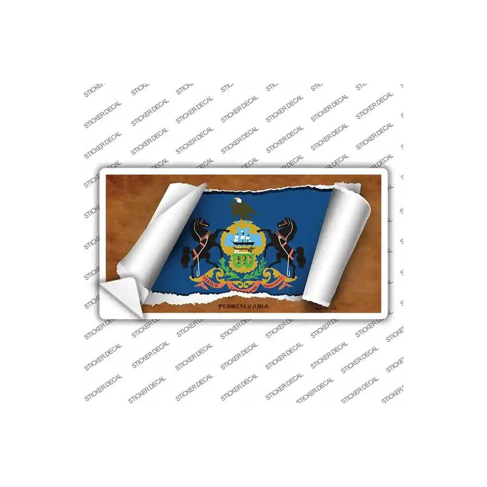 Smart Blonde Lp-9044S-Xl Pennsylvania Flag Scroll Novelty Sticker Decal - Extra Large 792636420047