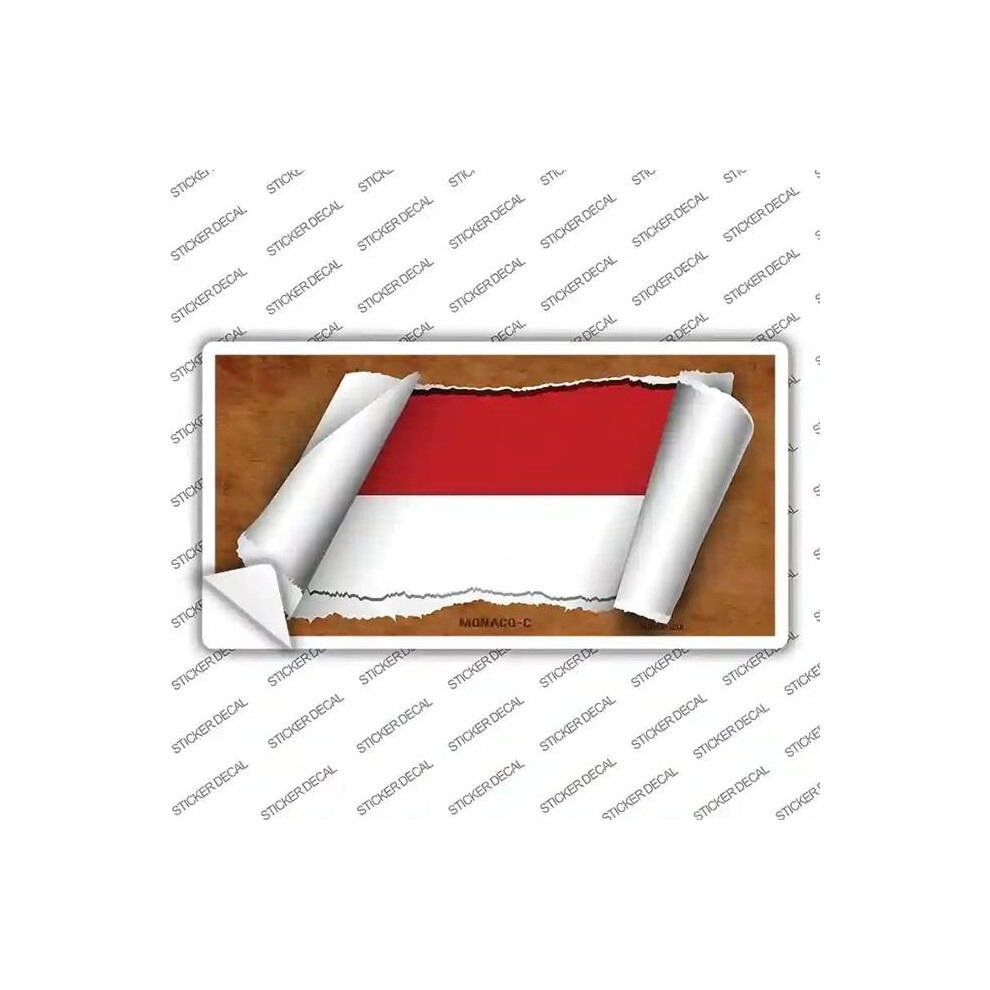 Smart Blonde Lp-9226S-Xl Monaco Flag Scrolls Novelty Sticker Decal - Extra Large 792636422515
