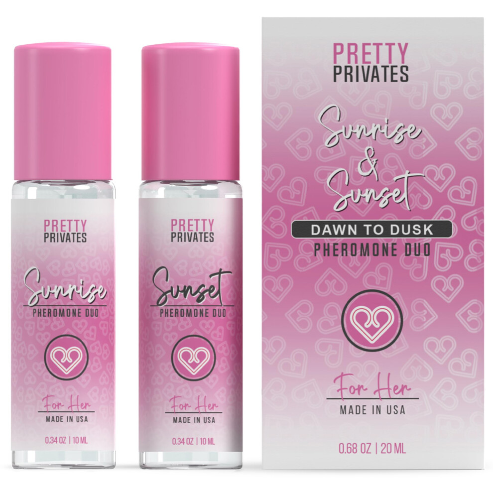 Pretty Privates Sunrise And Sunset Roll On Pheromones Perfumes For Women Attract Men - Long Lasting Women Pheromone Perfume Bundle - Enhance Charm & C