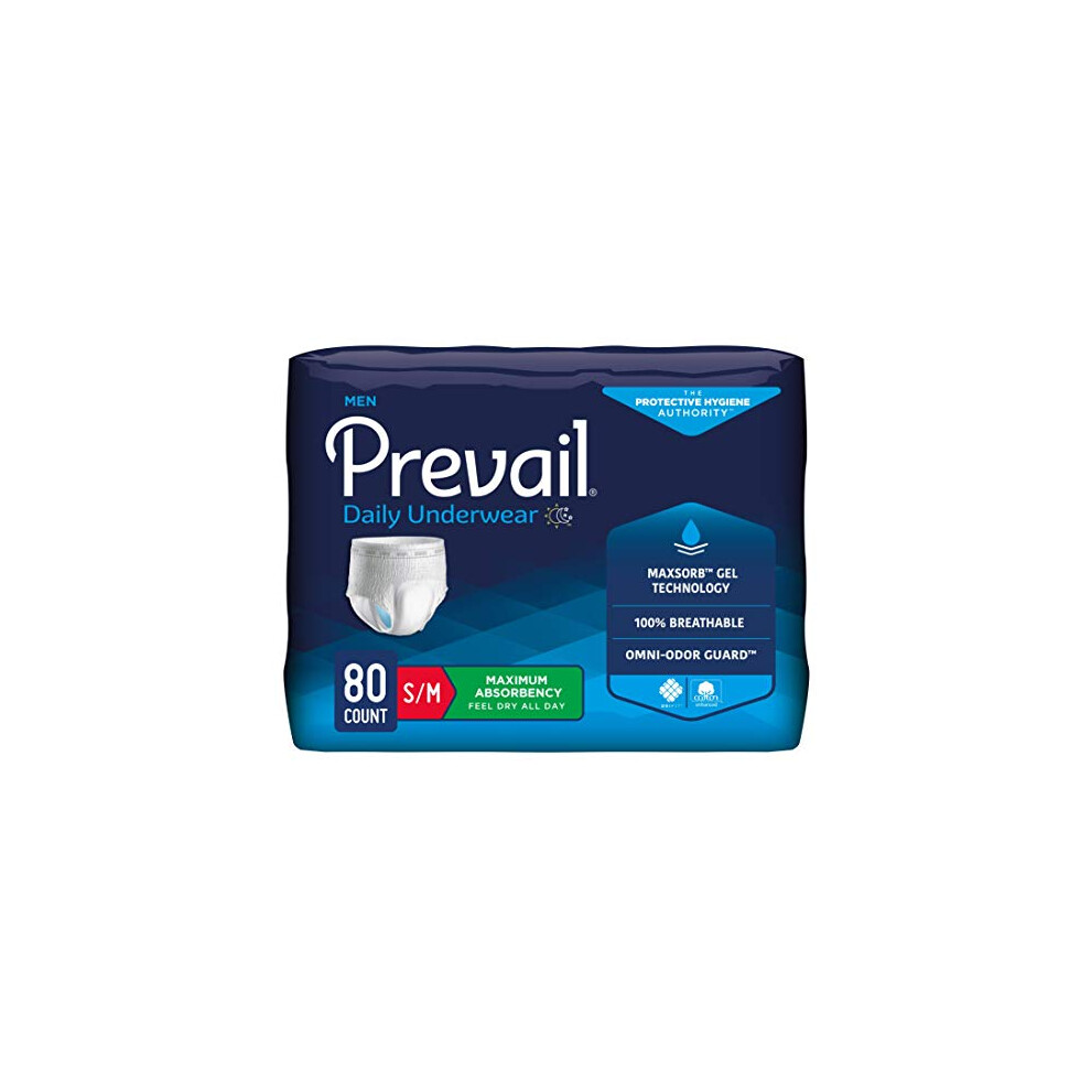 Prevail Proven | Small/Medium Pull-Up | Men's Incontinence Protective Underwear | Maximum Absorbency | 80 Count