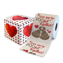 Wydrukowano TP Coz We're POO-Fect Romantyczny papier toaletowy - Zabawny, nietypowy prezent walentynkowy dla niego Jej chlopak Dziewczyna Maz Zon
