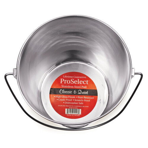 Robuste ProSelect-Eimer aus Edelstahl  langlebige Eimer fr Zwinger und Bauernhfe  20,3 cm, 6 Quart