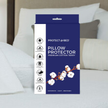 Protect-A-Bed Premium Cotton Terry Pillow Protector Zippered Waterproof 1-Pack Queen Size