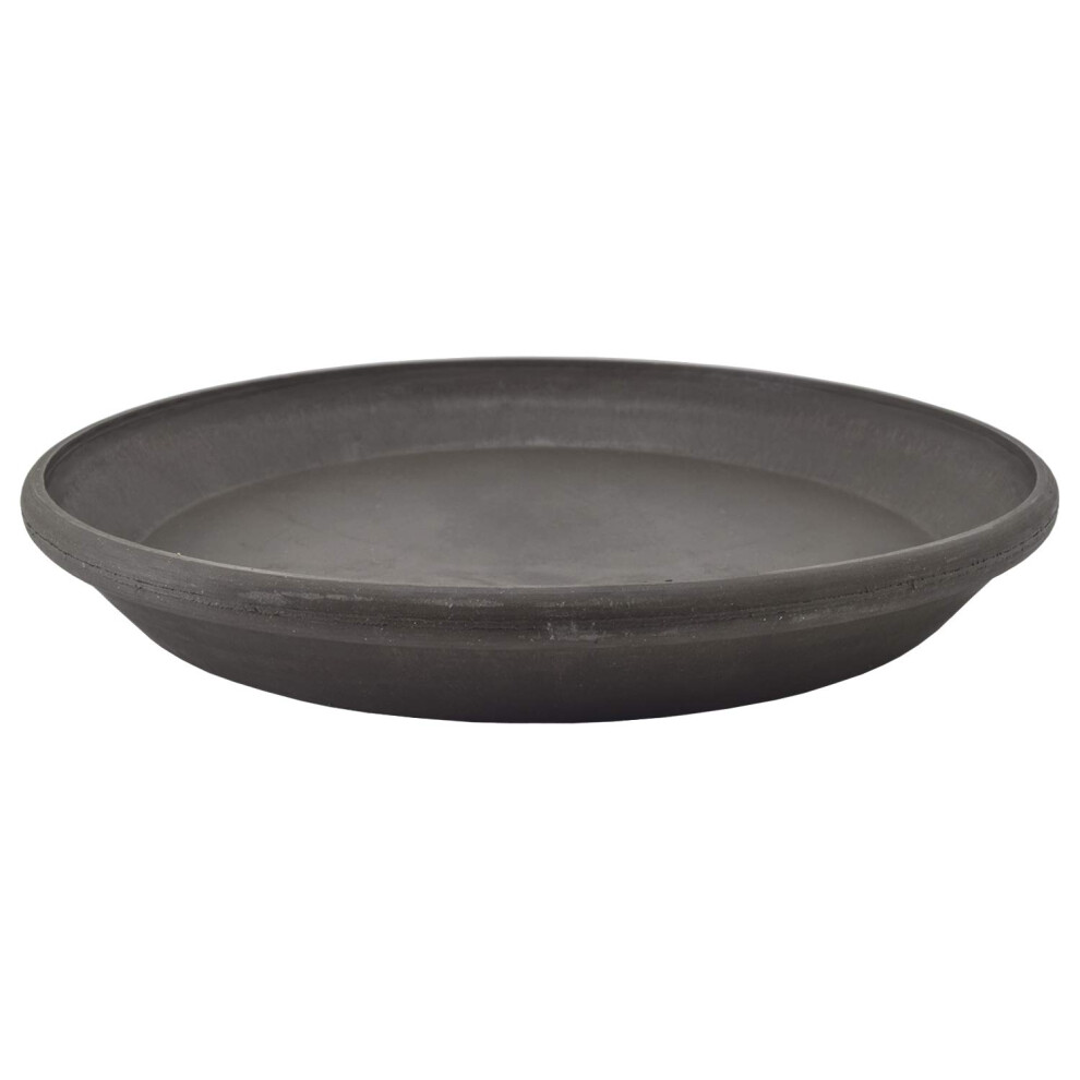 PSW AP35DC Saucer Drip  Durable Water Tray for Indoor and Outdoor Flower Plant Pots and Planters  14-Inch  Dark Charcoal