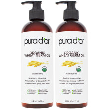 Óleo de Germe de Trigo PURA D'OR Orgânico (16 Oz x2 = 32 Oz) 100% Puro & Natural