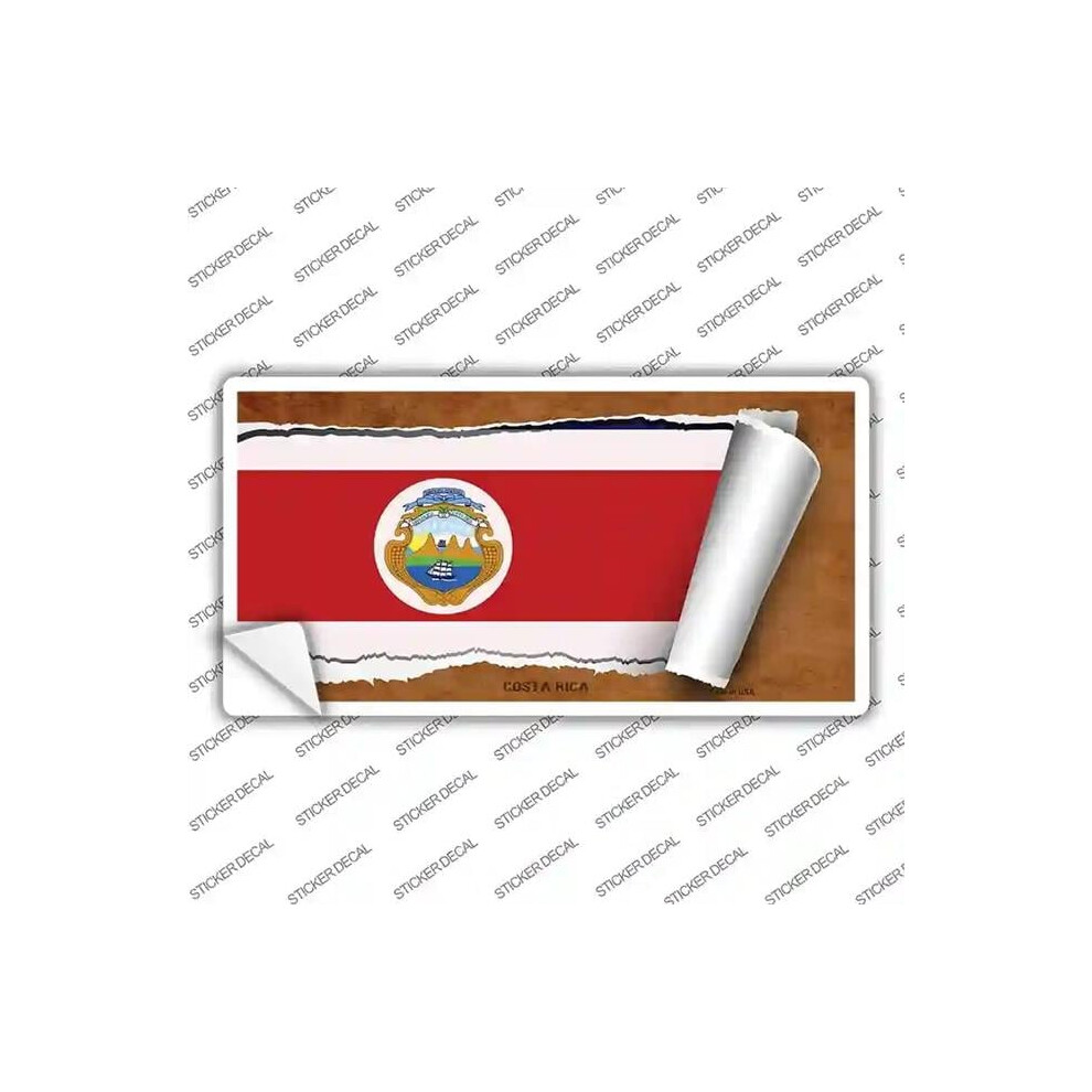 Smart Blonde Lp-9097S-S Costa Rica Flag Scroll Novelty Sticker Decal - Small 792636420733