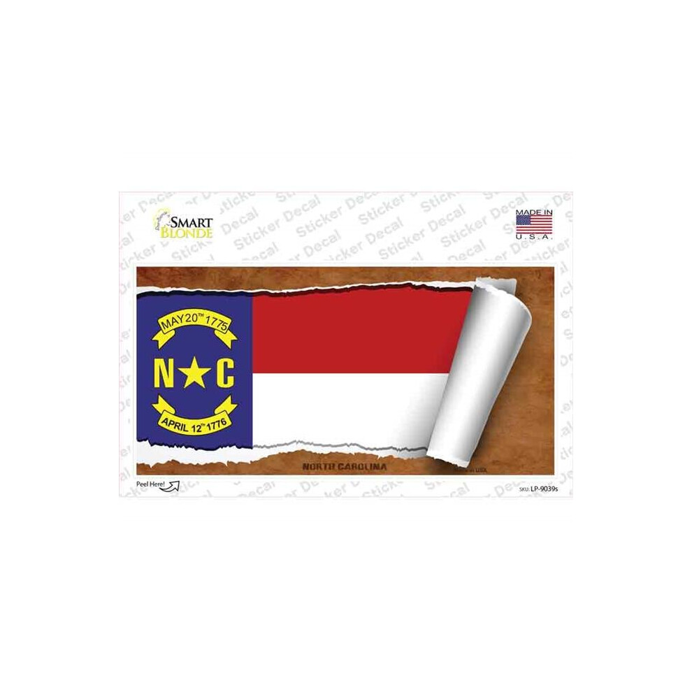 Smart Blonde Lp-9039S-M North Carolina Flag Scroll Novelty Sticker Decal - Medium 792636420009